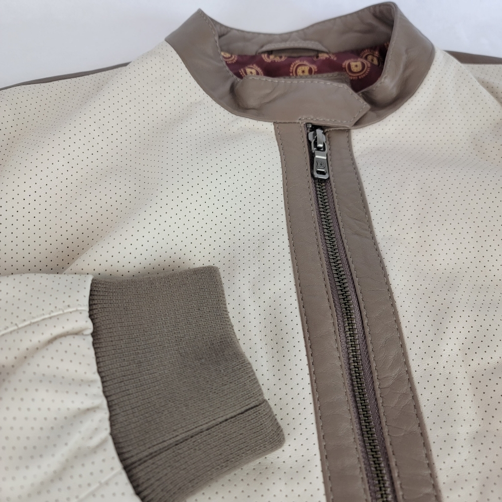 Durango WOMEN'S LEATHER Jacket, Company Wild Cat DLC0026 CREAM & MUSHROOM Bomber